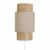 Applique Incurvée Rotin Et Tissu Beige Ostaria -Ledepot Soldes Magasin applique incurvee rotin et tissu beige ostaria