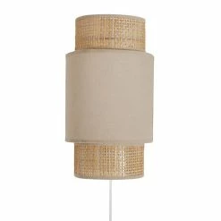 Applique Incurvée Rotin Et Tissu Beige Ostaria
