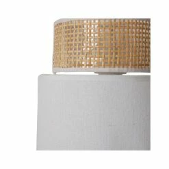 Applique Incurvée Rotin Et Tissu Blanc Ostaria -Ledepot Soldes Magasin applique incurvee rotin et tissu blanc ostaria 1 2