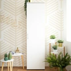 Armoire 1 Porte 6 Niveaux Blanc -Ledepot Soldes Magasin armoire 1 porte 6 niveaux andy blanc 4