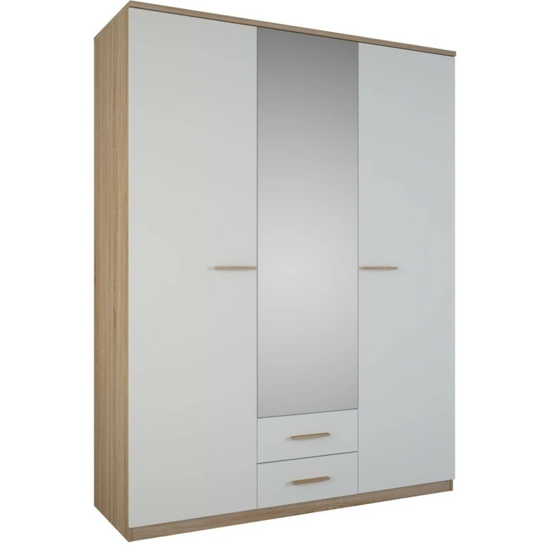 Demeyere Armoire 3 Portes Coloris Blanc Et Naturel Lena 3 Demeyere Armoire 3 Portes Coloris Blanc Et Naturel Lena