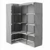 Armoire D'angle 1 Penderie / 10 étagères Gris Atmosphera -Ledepot Soldes Magasin armoire d angle 1 penderie 10 etageres gris atmosphera