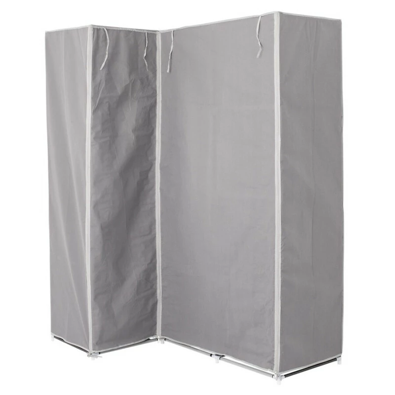 Armoire D'angle 1 Penderie / 10 étagères Gris Atmosphera 6 Armoire D'angle 1 Penderie / 10 étagères Gris Atmosphera – Image 4