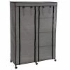 Armoire De Rangement 4 étagères Et 1 Penderie Gris En Tissu -Ledepot Soldes Magasin armoire de rangement 4 etageres et 1 penderie gris en tissu