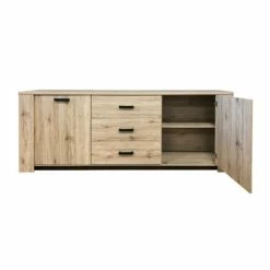 Bahut 3 Tiroirs 2 Portes Olivier -Ledepot Soldes Magasin bahut 3 tiroirs 2 portes olivier 2