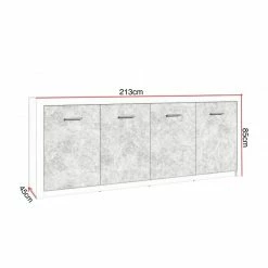 Bahut 4 Portes Blanc Et Gris Béton Gent 9 Bahut 4 Portes Blanc Et Gris Béton Gent -Ledepot Soldes Magasin bahut 4 portes blanc gris beton gent 3