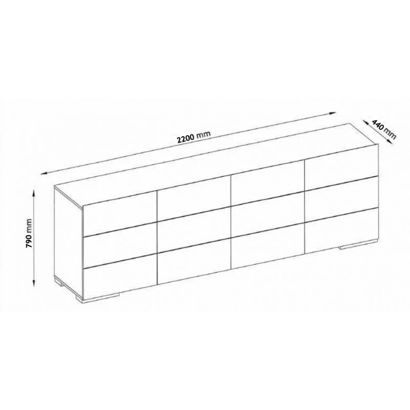 Bahut 4 Portes Chêne Blanchi Elba 7 Bahut 4 Portes Chêne Blanchi Elba – Image 5