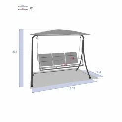 Balancelle 3 Places Ardoise Lako Hespéride -Ledepot Soldes Magasin balancelle 3 places ardoise lako hesperide 5