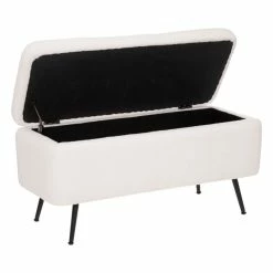 Banc Coffre Bouclette Blanc Aurora Atmosphera -Ledepot Soldes Magasin banc coffre bouclette blanc aurora atmosphera 1 2