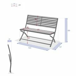 Banc Pliant Olbia Noir Graphite Hespéride -Ledepot Soldes Magasin banc pliant olbia noir graphite hesperide 4