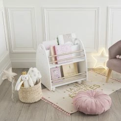 Bibliothèque Enfant Roulettes Doré Atmosphera -Ledepot Soldes Magasin bibliotheque enfant roulettes dore atmosphera 3