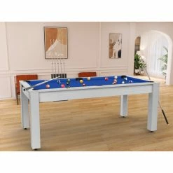 Billard Américain Arizona 7 Pieds Blanc Boisé / Tapis Bleu -Ledepot Soldes Magasin billard americain arizona 7 pieds blanc tapis bleu 2