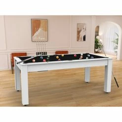 Billard Américain Arizona 7 Pieds Blanc Laqué / Tapis Noir 15 Billard Américain Arizona 7 Pieds Blanc Laqué / Tapis Noir -Ledepot Soldes Magasin billard americain arizona 7 pieds blanc tapis noir 6