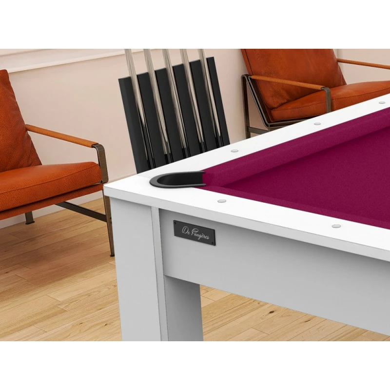 Billard Américain Arizona 7 Pieds Blanc Laqué / Tapis Prune 5 Billard Américain Arizona 7 Pieds Blanc Laqué / Tapis Prune – Image 3