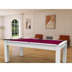 Billard Américain Arizona 7 Pieds Blanc Laqué / Tapis Prune 12 Billard Américain Arizona 7 Pieds Blanc Laqué / Tapis Prune -Ledepot Soldes Magasin billard americain arizona 7 pieds blanc tapis prune 3