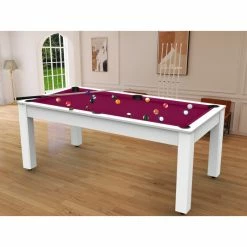 Billard Américain Arizona 7 Pieds Blanc Laqué / Tapis Prune 14 Billard Américain Arizona 7 Pieds Blanc Laqué / Tapis Prune -Ledepot Soldes Magasin billard americain arizona 7 pieds blanc tapis prune 5