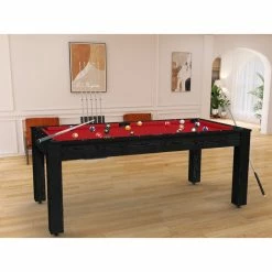 Billard Américain Arizona 7 Pieds Noir Boisé / Tapis Rouge -Ledepot Soldes Magasin billard americain arizona 7 pieds noir boise tapis rouge 1 4