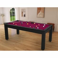 Billard Américain Arizona 7 Pieds Noir Grainé / Tapis Prune -Ledepot Soldes Magasin billard americain arizona 7 pieds noir graine tapis prune 5