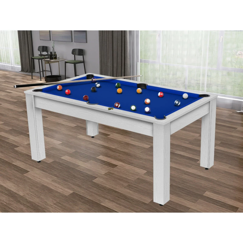 Billard Texas 6 Pieds - Coloris Blanc Boisé Tapis Bleu 4 Billard Texas 6 Pieds - Coloris Blanc Boisé Tapis Bleu – Image 2