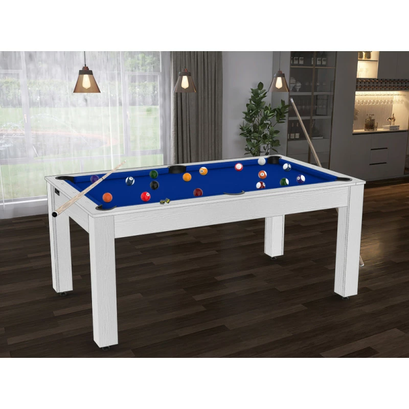 Billard Texas 6 Pieds - Coloris Blanc Boisé Tapis Bleu 5 Billard Texas 6 Pieds - Coloris Blanc Boisé Tapis Bleu – Image 3