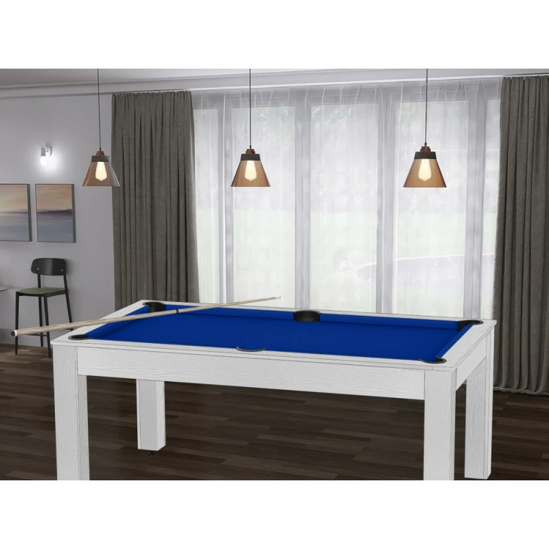 Billard Texas 6 Pieds - Coloris Blanc Boisé Tapis Bleu 8 Billard Texas 6 Pieds - Coloris Blanc Boisé Tapis Bleu – Image 6