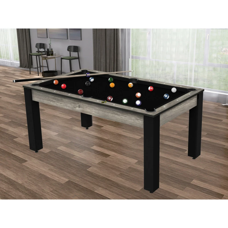Billard Texas 6 Pieds - Coloris Industriel Tapis Noir 4 Billard Texas 6 Pieds - Coloris Industriel Tapis Noir – Image 2