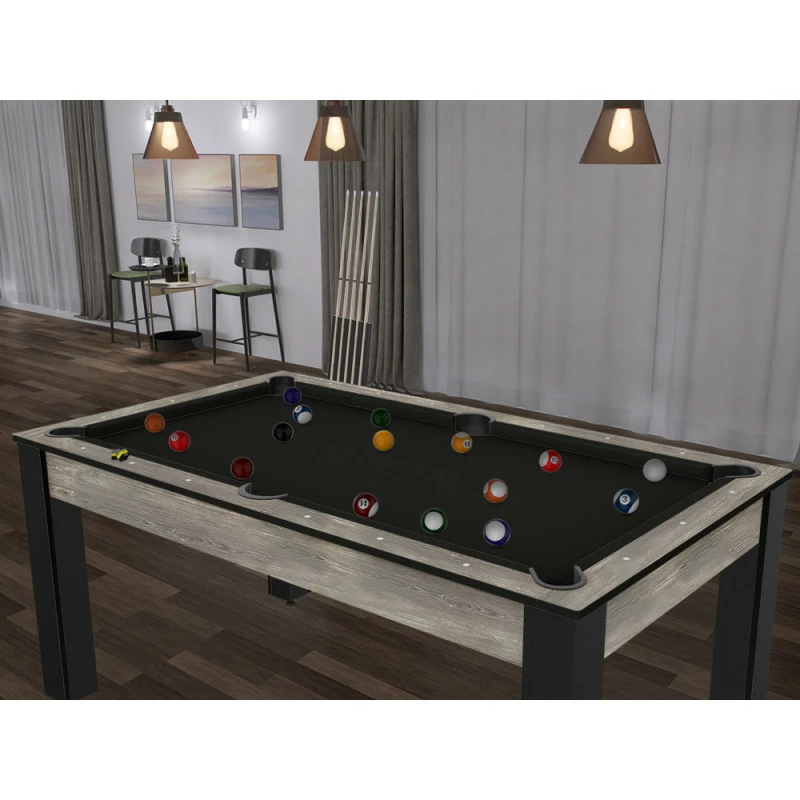 Billard Texas 6 Pieds - Coloris Industriel Tapis Noir 9 Billard Texas 6 Pieds - Coloris Industriel Tapis Noir – Image 7