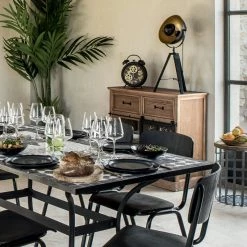 Buffet 1 Porte Vitrée 2 Tiroirs Danik Bois Atmosphera -Ledepot Soldes Magasin buffet 1 porte vitree 2 tiroirs danik bois atmosphera 1