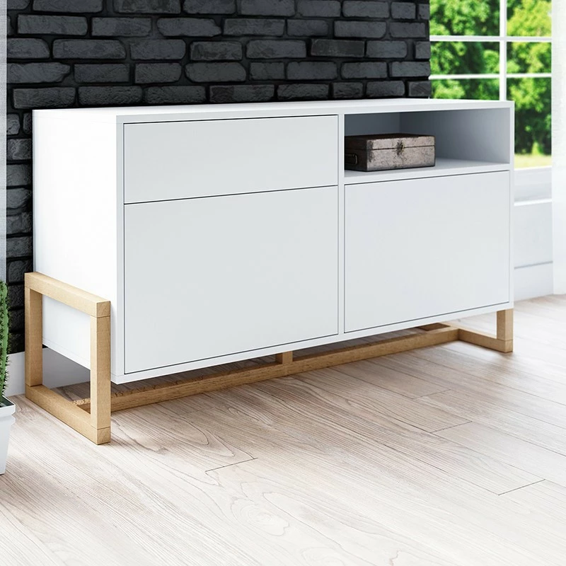 Buffet 1 Tiroir 2 Portes Oslo Blanc 4 Buffet 1 Tiroir 2 Portes Oslo Blanc – Image 2