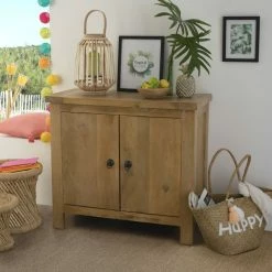 Buffet 2 Portes Ajmal Bois Massif Manguier Atmosphera -Ledepot Soldes Magasin buffet 2 portes ajmal bois massif manguier atmosphera 1