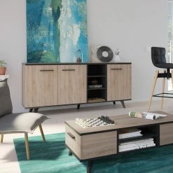 Demeyere Buffet Bas Bruce 3 Portes 3 Niches -Ledepot Soldes Magasin buffet bas bruce 3 portes 3 niches 6