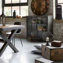 Buffet Broc 2 Portes Métal Noir Atmosphera -Ledepot Soldes Magasin buffet broc 2 portes metal noir atmosphera 2