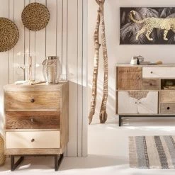 Buffet En Bois De Manguier Koval Nuances Unies Atmosphera -Ledepot Soldes Magasin buffet en bois manguier koval nuances unies atmosphera 2