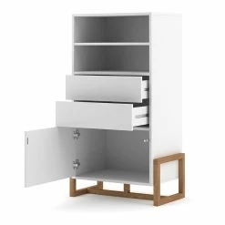 Buffet Haut 2 Tiroirs 1 Porte Oslo Blanc 12 Buffet Haut 2 Tiroirs 1 Porte Oslo Blanc -Ledepot Soldes Magasin buffet haut 2 tiroirs 1 porte oslo blanc 2