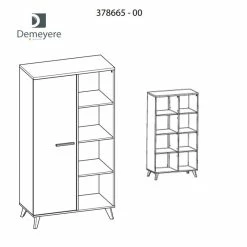 Demeyere Buffet Haut Bruce 1porte 4 Niches -Ledepot Soldes Magasin buffet haut bruce 1porte 5 niches 4
