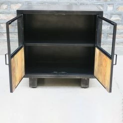 Buffet Métal Et Bois Jodhpur 2 Portes -Ledepot Soldes Magasin buffet metal et bois jodhpur portes 2