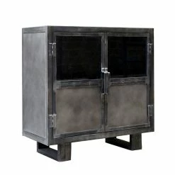 Buffet Métal Noir Jodhpur 2 Portes