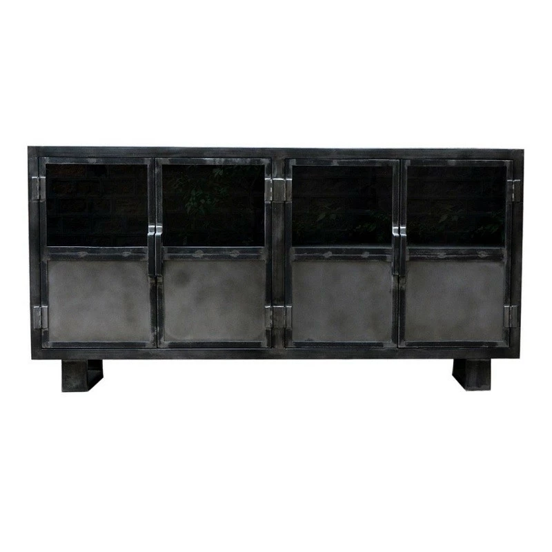 Buffet Métal Noir Jodhpur 4 Portes 4 Buffet Métal Noir Jodhpur 4 Portes – Image 2