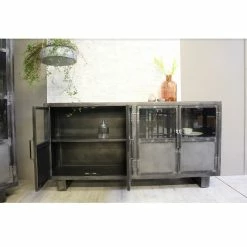 Buffet Métal Noir Jodhpur 4 Portes 8 Buffet Métal Noir Jodhpur 4 Portes -Ledepot Soldes Magasin buffet metal jodhpur portes inditime 2