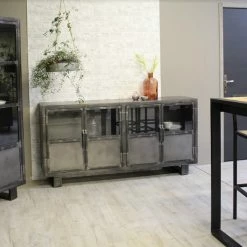 Buffet Métal Noir Jodhpur 4 Portes 9 Buffet Métal Noir Jodhpur 4 Portes -Ledepot Soldes Magasin buffet metal jodhpur portes inditime 3