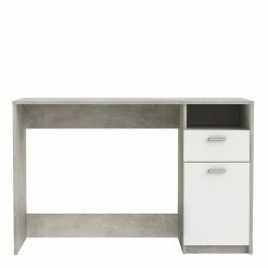 Demeyere Bureau Détroit Béton 1 Porte + 1 Niche + 1 Tiroir -Ledepot Soldes Magasin bureau detroit blanc beton 1 porte 1 niche 1 tiroir 2