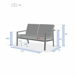 Canapé 2 Places Pavane Graphite Hespéride -Ledepot Soldes Magasin canape 2 places pavane graphite hesperide 3