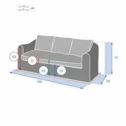 Canapé 3 Places Moorea Hespéride Terre Ombre -Ledepot Soldes Magasin canape 3 places moorea hesperide terre ombre 2
