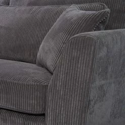 Canapé Angle Droit Isla Velours Côtelé Gris -Ledepot Soldes Magasin canape angle droit gris isla 2