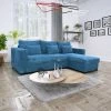 Canapé D'angle Joe Gauche Ou Droite Bleu Convertible Lit -Ledepot Soldes Magasin canape d angle joe gauche ou droite bleu convertible lit