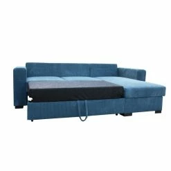 Canapé D'angle Joe Gauche Ou Droite Bleu Convertible Lit -Ledepot Soldes Magasin canape d angle joe gauche ou droite bleu convertible lit 3