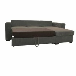 Canapé D'angle Joe Gauche Ou Droite Gris Convertible Lit -Ledepot Soldes Magasin canape d angle joe gauche ou droite gris convertible lit 2