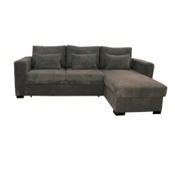 Canapé D'angle Joe Gauche Ou Droite Gris Convertible Lit