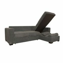 Canapé D'angle Joe Gauche Ou Droite Gris Convertible Lit -Ledepot Soldes Magasin canape d angle joe gauche ou droite gris convertible lit 3