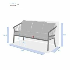 Canapé Extérieur 3 Places Oriengo Anthracite Hespéride 10 Canapé Extérieur 3 Places Oriengo Anthracite Hespéride -Ledepot Soldes Magasin canape exterieur 3 places oriengo anthracite hesperide 3